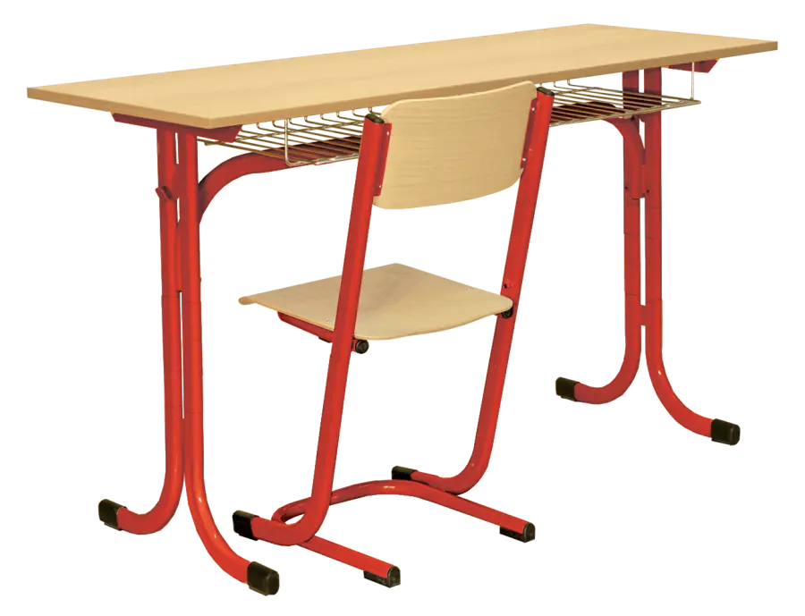 OTAKAR 2, lavice 2-místná stavitelná, velikost 4 - 7, koš RAL 3002 - červená